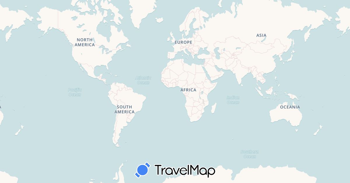 TravelMap itinerary: driving, cycling, train, hiking, boat in Spain, France, Italy (Europe)